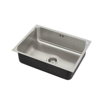 JUST 18 Gauge T-304 Single Bowl Undermount Commercial Grade Sink With Integral Overflow USXDF-1821-A-R